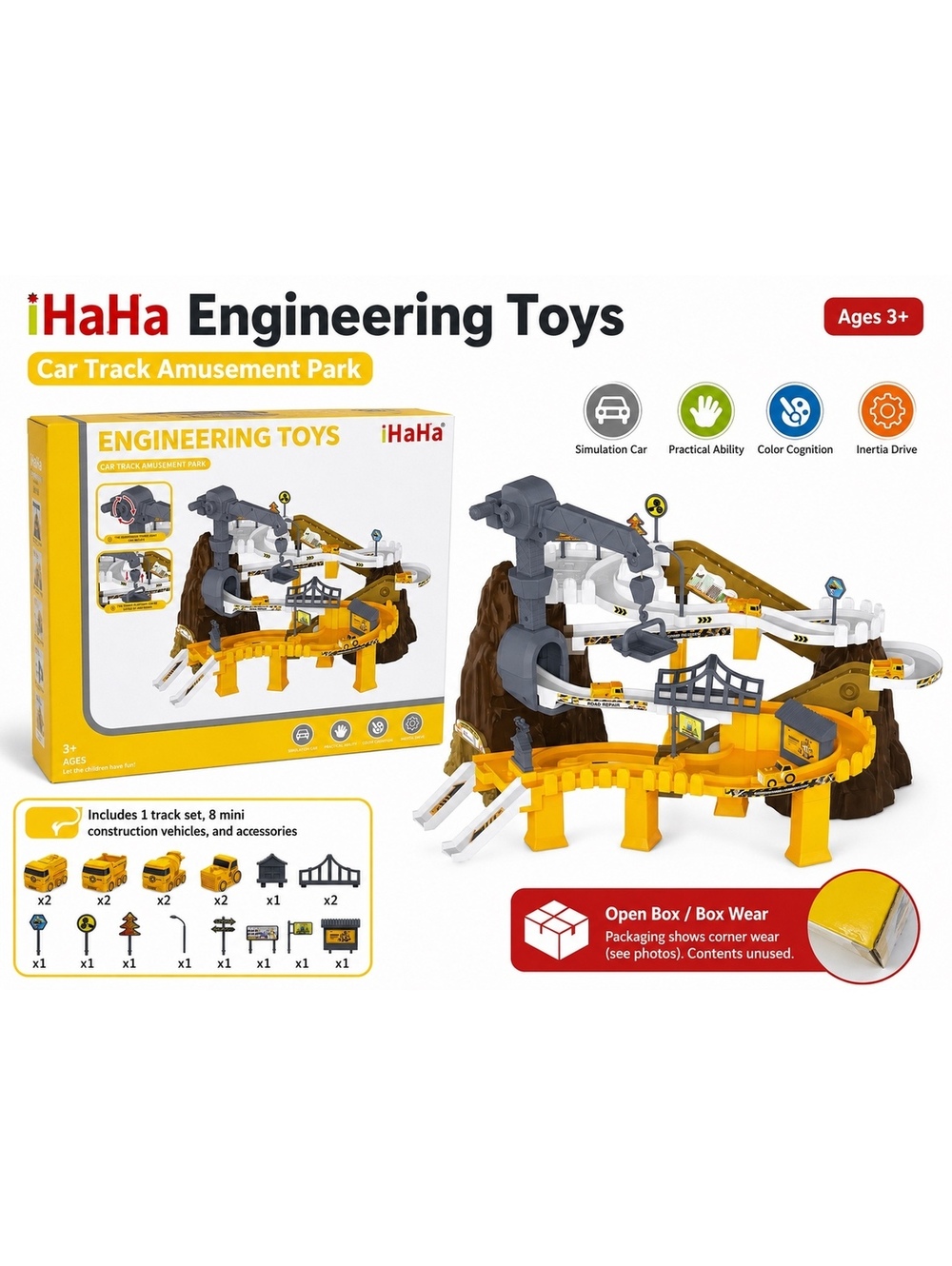 iHaHa Engineering Toys Car Track Amusement Park Playset